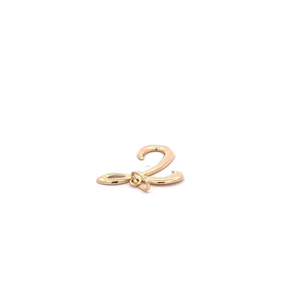 18K Gold Pendant Letter T Initial 1.29 grams - Picture 8 of 9
